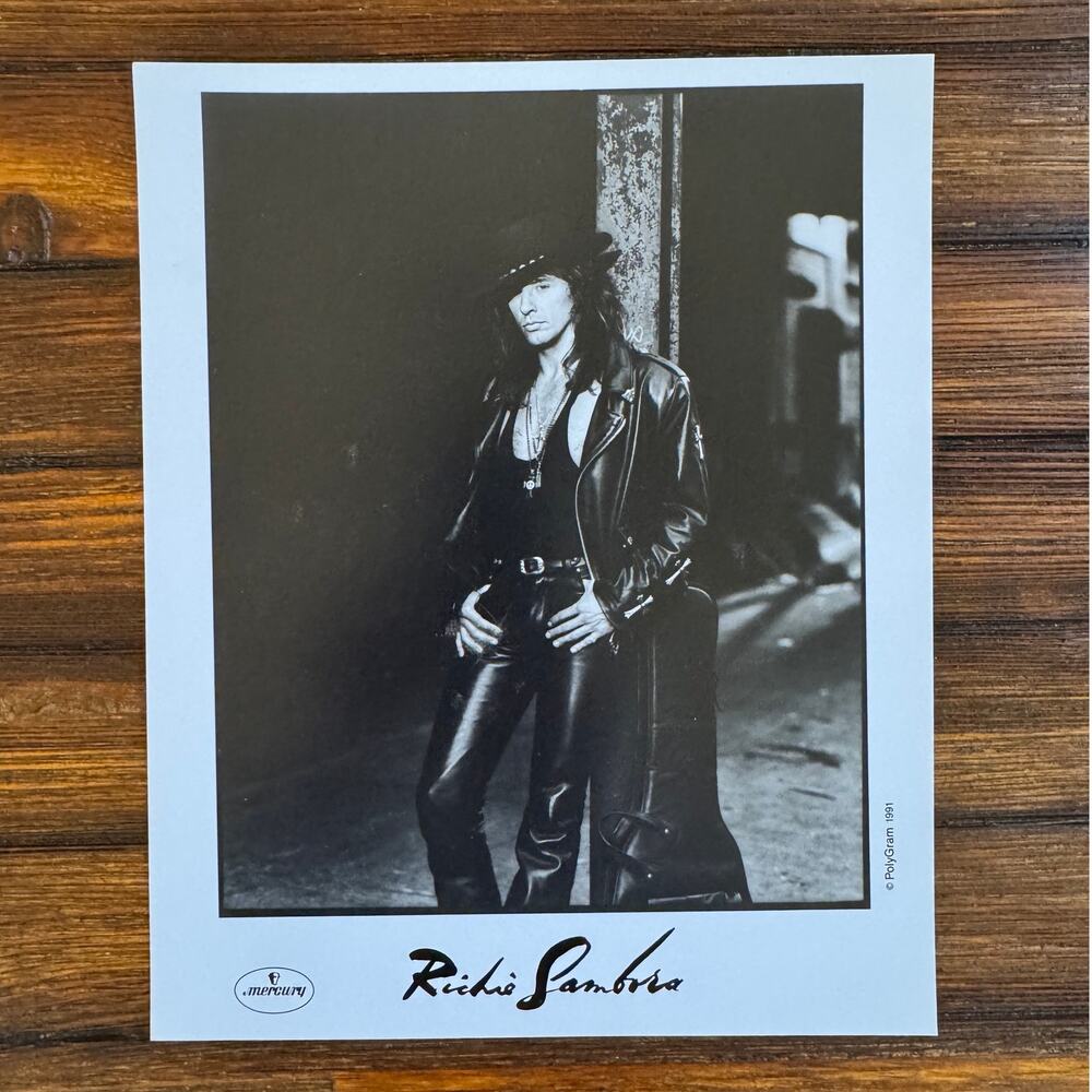 Richie Sambora Bon Jovi Vintage Photo 8x10 Black White 1990s Rock Music Big Hair